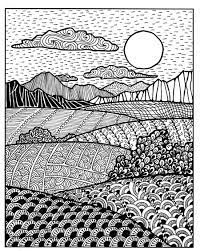 We hope this pictures will give you some good ideas for your project, you can see another items of this gallery. Creative Patterns Zen Inspired Landscape Drawing Art Lesson