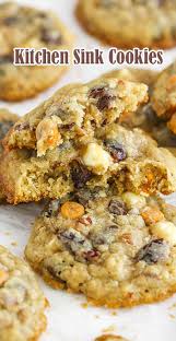 An easy chocolate chip cookie recipe for soft biscuits with a squidgy middle that will impress family and friends. Kitchen Sink Cookies Recipe