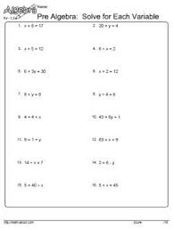 All the inequalities feature multiplication or division on one side. Pre Algebra Worksheets On Isolating Variable