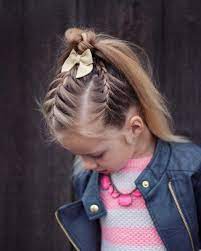 Flyaway French Braid With Waterfall Ponytail White Girl Braids Picture Day Hair Little Girl Hairstyles