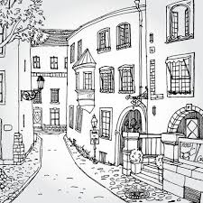 Black And White Simple Hand Drawn House Clipart Street Clipart Black And White Street Clipart Black And White Clipart Email Coloring Books House Drawing House Sketch