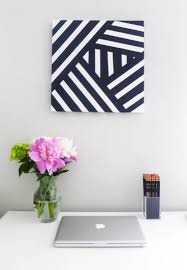 Diy Geometrisches Bild In Schwarz Und Weiss Bilder Selbst Gestalten Diy Wand Leinwand Gestalten