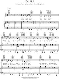 Marina And The Diamonds Oh No Sheet Music In C Major Transposable Download Print Sku Mn0082396