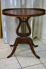 Small Mahogany Harp Table Duncan Phyfe By Mersman Wonderful Details Brass Claw Fe Oval Wood Coffee Table Duncan Phyfe Table Leather Ottoman Coffee Table