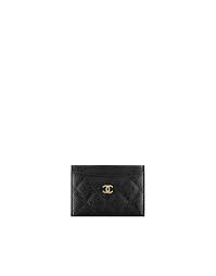 Porte Cartes Veau Graine Metal Dore Noir Bordeaux Chanel Chanel Card Holder Classic Card Small Leather Goods