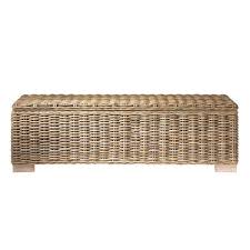 bout de lit en mahogany massif et rotin l 130 cm maisons du monde meubels salontafel key west