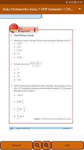 Materi matematika adalah pelejaran yang dapat mencerdaskan daya fikir dengan perkembangan otak sehingga mempelajari nya juga perhitungan kini kami memberikan contoh soal matematika kelas 10 sma ma stm dan smk semester 1 dan 2. Buku Matematika Kelas 7 Smp Semester 1 Fur Android Apk Herunterladen