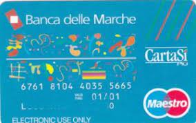 Banca delle marche spa is a member of interbank deposit protection fund (fitd) and makes its contributions into it. Bank Card Cartasi Banca Delle Marche Italy Col It Ms 0047