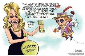 The story of Stormy and the Trump attorney payout, as skewered by cartoons 