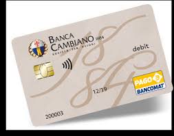 The bank was a cooperative bank. Carta Bancomat 1884 Carte Di Pagamento Banca Cambiano