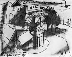 1940 Cafe En Royan Cubismo