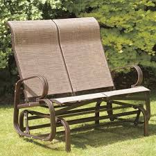 This outdoor patio bench glider includes sesame polyester cushions. Cast Aluminum Glider Bench Wayfair