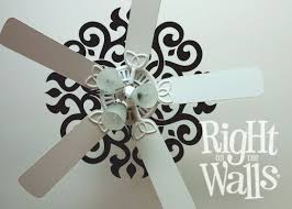 The reclaimed wood finish on the motor housing and fan guard with the white etched glass shades and chestnut blades can add a romantic feel. Ornamental Ceiling Wall Decals Vinyl Art Stickers Vinyl Art Stickers Ceiling Art Ornamental Ceilings