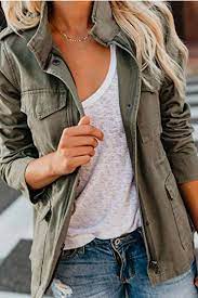 Casual Jacket Outfit Women Olive Green Jacket Outfits Army Green Jacket Outfit
