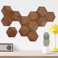 Set Of 12 Cedar Wood Hexagonal Wall Tiles Wood Wall Art Wood Wall Tiles Wood Wall