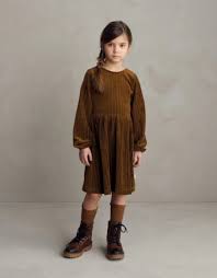 Velour Rib Dress Brown Jph Store
