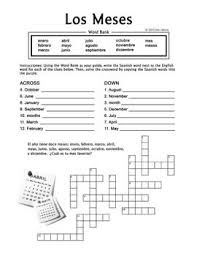 Los Meses Spanish Months Crossword Puzzle Worksheet Spanish Worksheets Learning Spanish Learn Spanish Online
