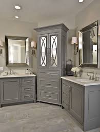 Beautiful Bathroom Gauntlet Gray Cabinets Master Bath Two Vanities Mirrored Bathroom Cabinet S Corner Bathroom Vanity Bathroom Cabinetry Bathrooms Remodel