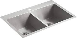 We did not find results for: Kohler Vault Stainless Steel 33 Double Bowl Kitchen Sink With Single Faucet Hole K 3820 1 Na Drop In Or Undermount Installation 9 Inch Bowl Kitchenfaucets Com