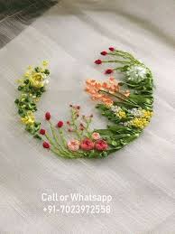 Pinterest embroidery patterns free hand embroidery pattern another scrolly medallion. Call Or Whatsapp 91 7023972558 To Order This Pinterest Laadesar Call Or Whatsapp 91 702 Ribbon Embroidery Silk Ribbon Embroidery Ribbon Embroidery Tutorial