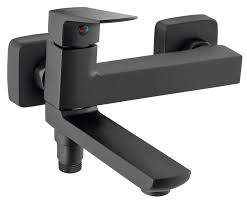 Vitto Verdeline Black - Wall-mounted bath mixer with a switch in the spout,  black