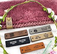 Custom Faux Leather Labels - 3" x 0.75" Half-Fold - No Sew Tags for  Handmade Projects