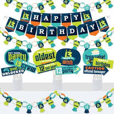 An adorable 1st birthday party with loads of diy ideas! Big Dot Of Happiness Boy 13th Birthday Banner And Photo Booth Decorations Official Teenager Birthday Party Supplies Kit Doterrific Bundle Target