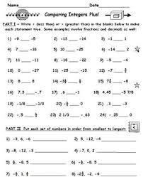 Integers Greater Than Less Than Plus 2 Full Worksheets Comparing Integers With Some Decimals And Fractions Integers Fractions Worksheets Integers Worksheet
