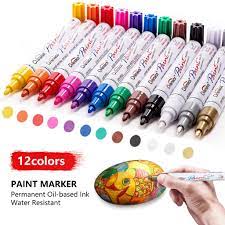 Premium quality japanes ink paint pens 1. 12 Colors For Acrylic Paint Markers Extra Fine Tip Paint Pens For Car Rock Painting Stone Ceramic Glass Canvas Shopee Malaysia
