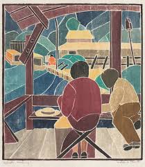 Artists Working Art Artist Woodcut Printing