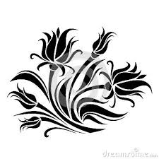 Black Silhouette Of Flowers Black Silhouette Silhouette Art Vector Illustration