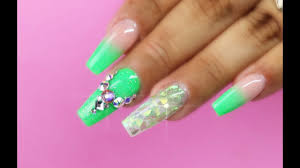 Here's a round up of our 43 favourite neon green nails. Neon Green Acrylic Nail Art Selina S Nail Art Youtube