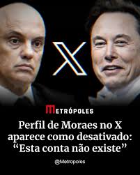O perfil oficial do ministro Alexandre de Moraes, do Supremo Tribunal  Federal (STF), na plataforma X, rede social do bilionário Elon Musk,  amanheceu desativado nesta sexta-feira (21/2). Ao acessá-lo, os seguidores  se