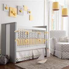 Gray And Yellow Zig Zag 2 Piece Crib Bedding Set Carousel Designs Baby Room Decor Crib Bedding Boy Baby Crib Bedding