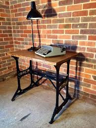 Vintage Industrial Singer Sewing Machine Base Desk Table W Oak Top Antique Pe De Maquina Decoracao Maquina De Costura Antiga