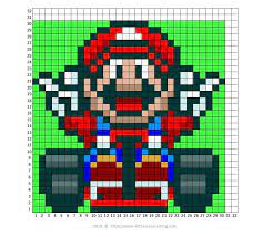 スーパーファミコンのスーパーマリオカートから全キャラのドット絵図案を作成しました ドット絵 マリオ ピクセルアート