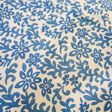 Blue And White Floral Hand Block Print Cotton Fabric Hand Block Printed Block Print Printing On Fabric