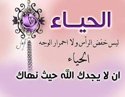 الحياء ليس احمرار الوجه ولكن الحياء أن لا يجدك الله حيث نهاك islamic quotes words neon signs