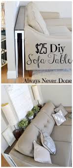 How To Build A Sofa Table To Save Space Say farewell to spilled wine with this cheap and easy diy behind the couch table.