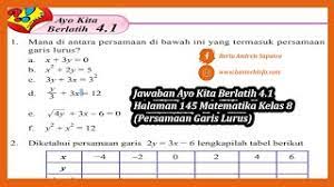 Lks prakarya kelas 8 semester 1 2019 2020 shopee indonesia. Jawaban Ayo Kita Berlatih 4 1 Halaman 145 Matematika Kelas 8 Persamaan Garis Lurus Youtube