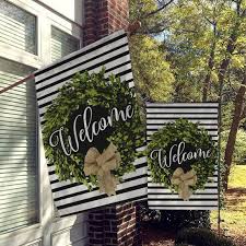 If you use a placemat, there's little—if any—sewing! Welcome Garden Flag House Flag Garden Flags Porch Flags Etsy House Flags Garden Flags Ideas Garden Flags