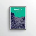 Jakarta City Map Art Prints - High Quality Custom Made Art - Point ...