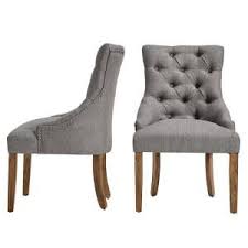 Homesullivan Marjorie Grey Linen Button Tufted Dining Chair Set Of 2 40e217c Gl2p The Home Depot Wingback Dining Chair Beige Dining Chair Dining Chairs