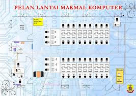 Pengguna tidak boleh masuk ke dalam makmal komputer tanpa izin atau semasa ketiadaan guru. Pelan Lantai Makmal Komputer Sk Bagan Terap