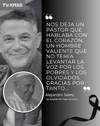 EMOTIVO MENSAJE! 😱👉 https://bit.ly/4isA9w0 Así reaccionó Alejandro Saenz  a la partida del Papa Francisco.