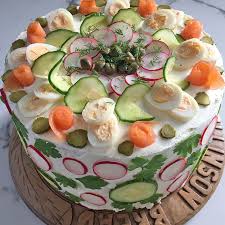 Smorgastarta Sandwich Cake Recipe Sandwich Cake Savoury Cake Cake Servings