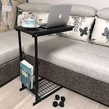 Micoe Height Adjustable With Wheels Sofa Side Table Slide Under Adjustable Console Table With Storage For Entryway Sofa Side Table Couch Table Adjustable Table