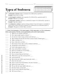 All worksheets only my followed users only my favourite worksheets only my own worksheets. Types Of Sentences Worksheet For 4th 8th Grade Lesson Planet