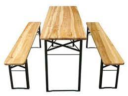 miadomodo bzg02 wooden trestle table and bench set 3 pc amazon co uk garden outdoors table et banc pliant table et chaises de jardin table banc