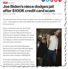 Check spelling or type a new query. Biden Niece Manages To Dodge Prison After Pleading Guilty To Six Figure Credit Card Fraud James L Paris Christian Financial Advice